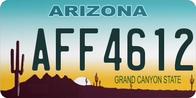 AZ license plate AFF4612