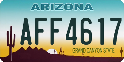 AZ license plate AFF4617