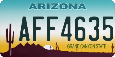 AZ license plate AFF4635