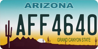 AZ license plate AFF4640
