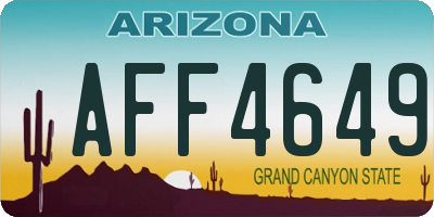 AZ license plate AFF4649