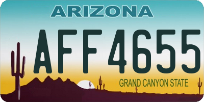 AZ license plate AFF4655