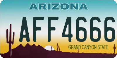 AZ license plate AFF4666