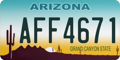 AZ license plate AFF4671