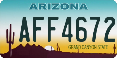 AZ license plate AFF4672