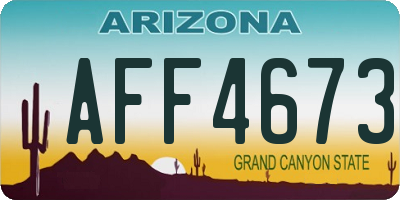 AZ license plate AFF4673