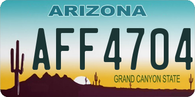 AZ license plate AFF4704