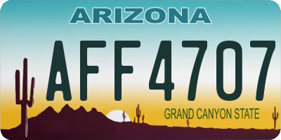 AZ license plate AFF4707