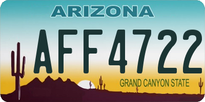 AZ license plate AFF4722