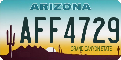 AZ license plate AFF4729