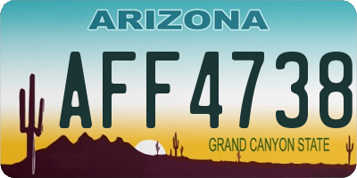 AZ license plate AFF4738