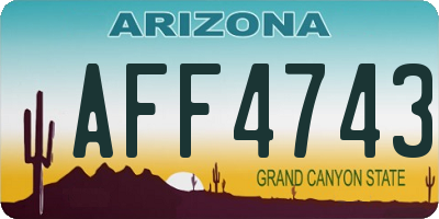 AZ license plate AFF4743
