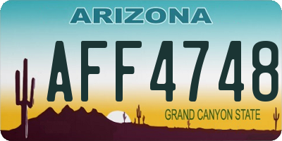 AZ license plate AFF4748