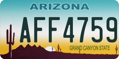 AZ license plate AFF4759