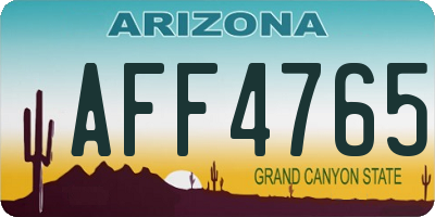 AZ license plate AFF4765