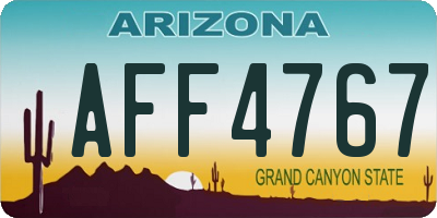 AZ license plate AFF4767