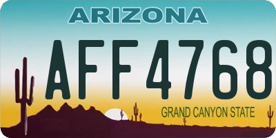 AZ license plate AFF4768
