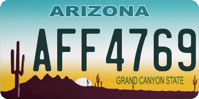 AZ license plate AFF4769