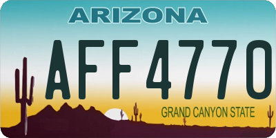 AZ license plate AFF4770