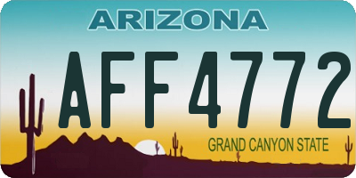 AZ license plate AFF4772