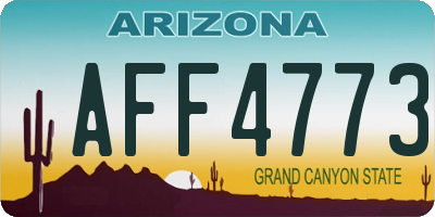 AZ license plate AFF4773