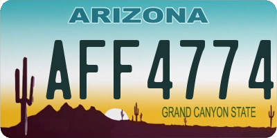 AZ license plate AFF4774