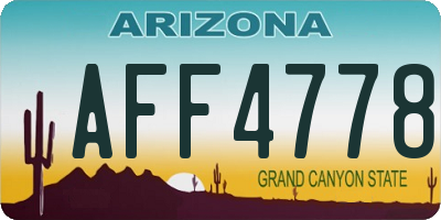 AZ license plate AFF4778