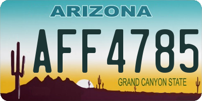 AZ license plate AFF4785