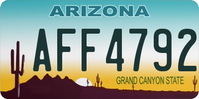 AZ license plate AFF4792