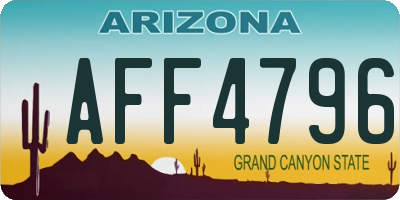 AZ license plate AFF4796