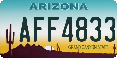 AZ license plate AFF4833