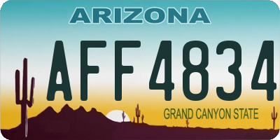AZ license plate AFF4834