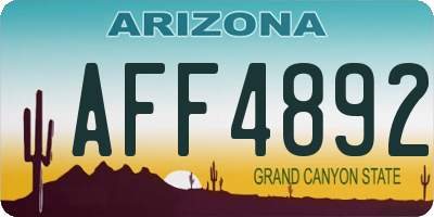 AZ license plate AFF4892