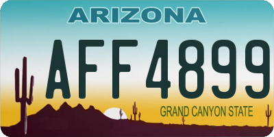 AZ license plate AFF4899