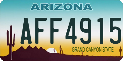 AZ license plate AFF4915