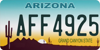 AZ license plate AFF4925