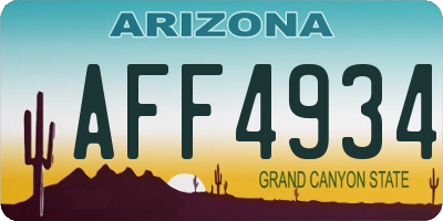 AZ license plate AFF4934