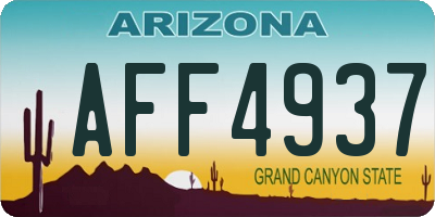 AZ license plate AFF4937