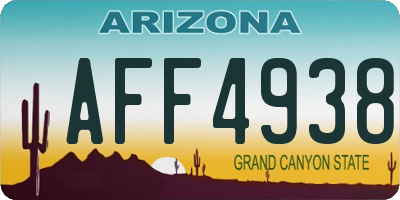 AZ license plate AFF4938