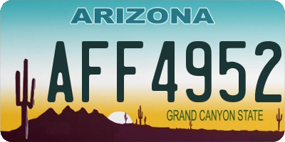 AZ license plate AFF4952