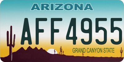 AZ license plate AFF4955