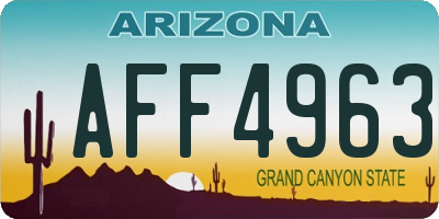 AZ license plate AFF4963
