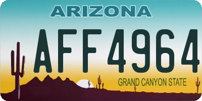 AZ license plate AFF4964