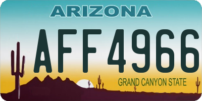 AZ license plate AFF4966