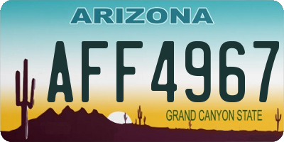 AZ license plate AFF4967