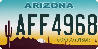 AZ license plate AFF4968