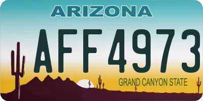 AZ license plate AFF4973