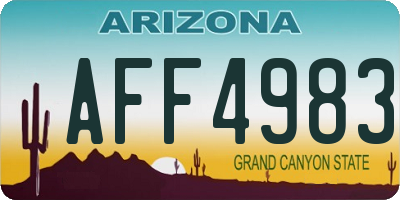 AZ license plate AFF4983