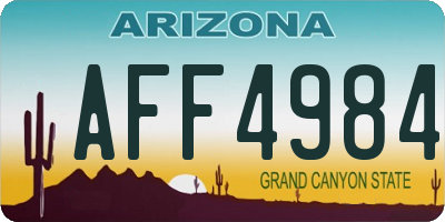 AZ license plate AFF4984