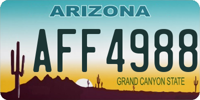 AZ license plate AFF4988